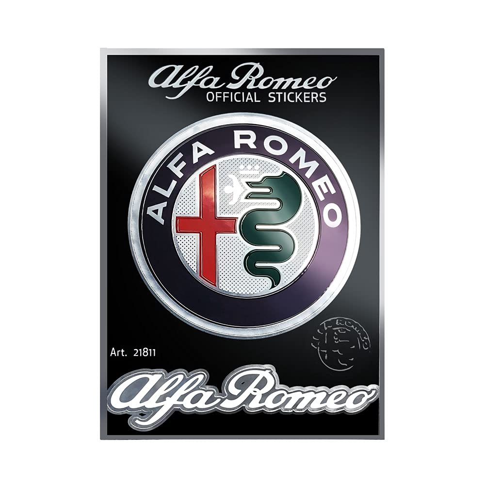 Alfa Romeo Offizielle Aufkleber, EIN Logo 75 mm und Eine Inschrift, 94 x 131 mm von Alfa Romeo