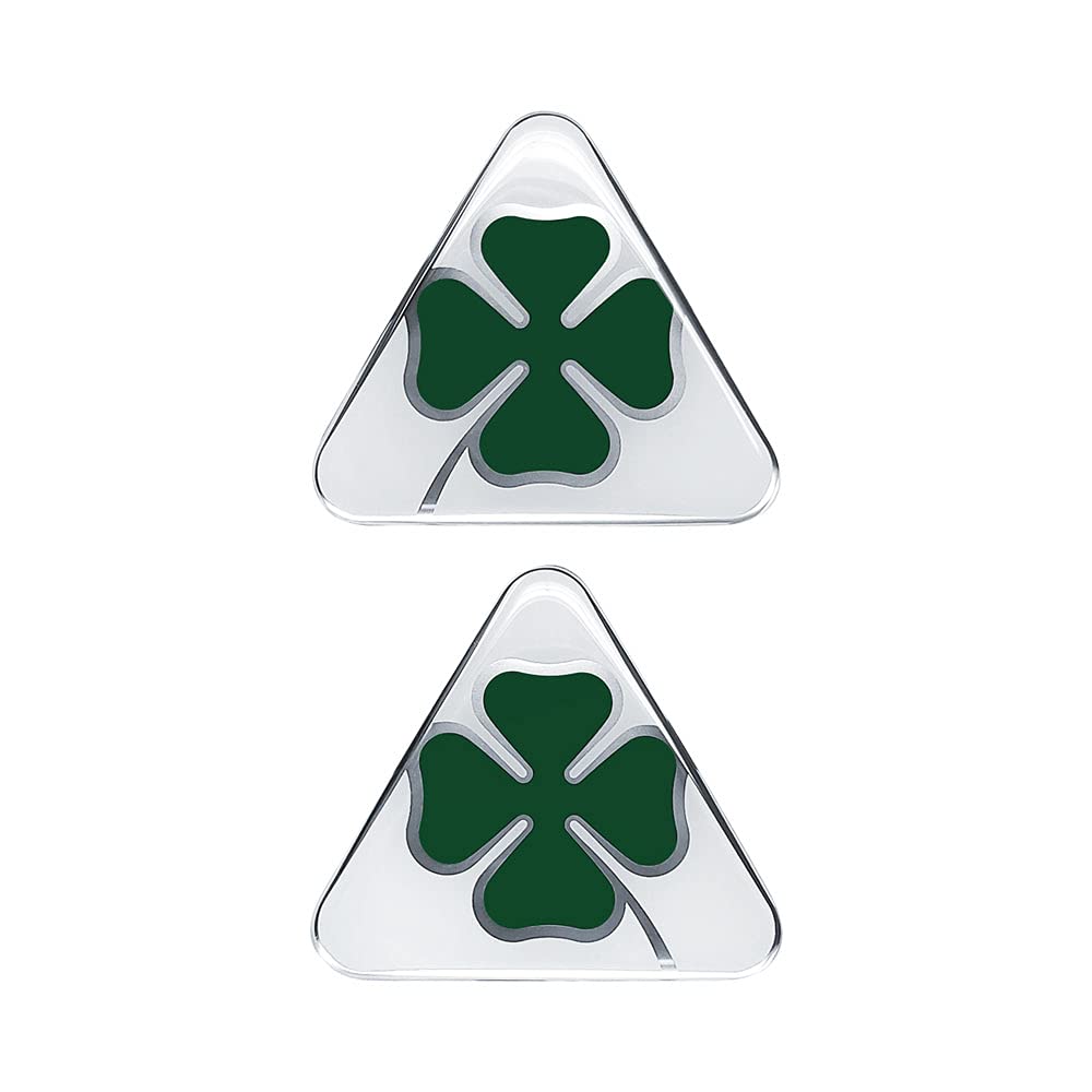Alfa Romeo Offizielle 3D Aufkleber, Grüner Vierblättriger Kleeblatt, Rechts und Links, 95 x 85 mm Alfa Romeo Offizielle 3D Aufkleber, Grüner Vierblättriger Kleeblatt, Rechts und Links, 95 x 85 mm von Alfa Romeo
