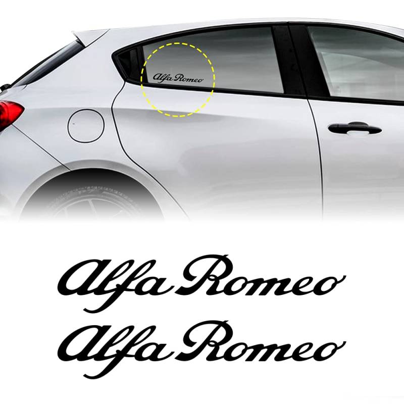 Alfa Romeo 21896 Selbstklebende Schrift Schwartz, 13 cm, 2 Stück von Alfa Romeo