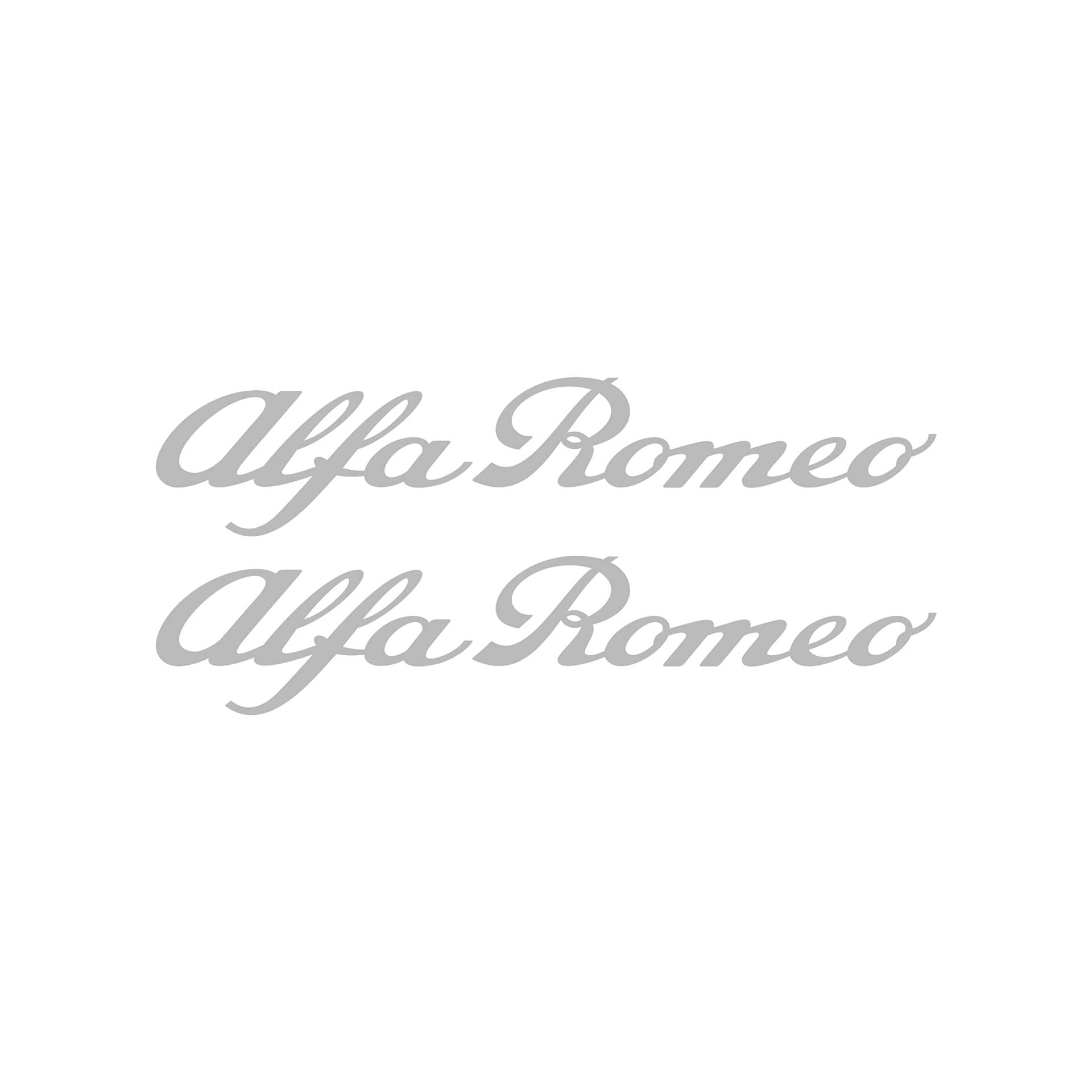 Alfa Romeo 21899 Selbstklebende Schrift Silberfarbe, 25 cm, 2 Stück von Alfa Romeo