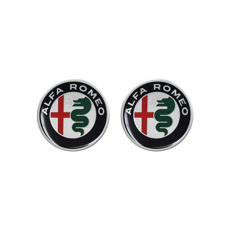 Alfa Romeo Logo Offizielle 3D Aufkleber, Durchmesser: 12 mm, Zweier-Set von Alfa Romeo