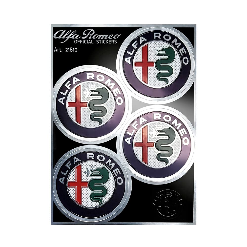 Alfa Romeo Offizielle Aufkleber, Vier Logos 48 mm, 94 x 131 mm von Alfa Romeo