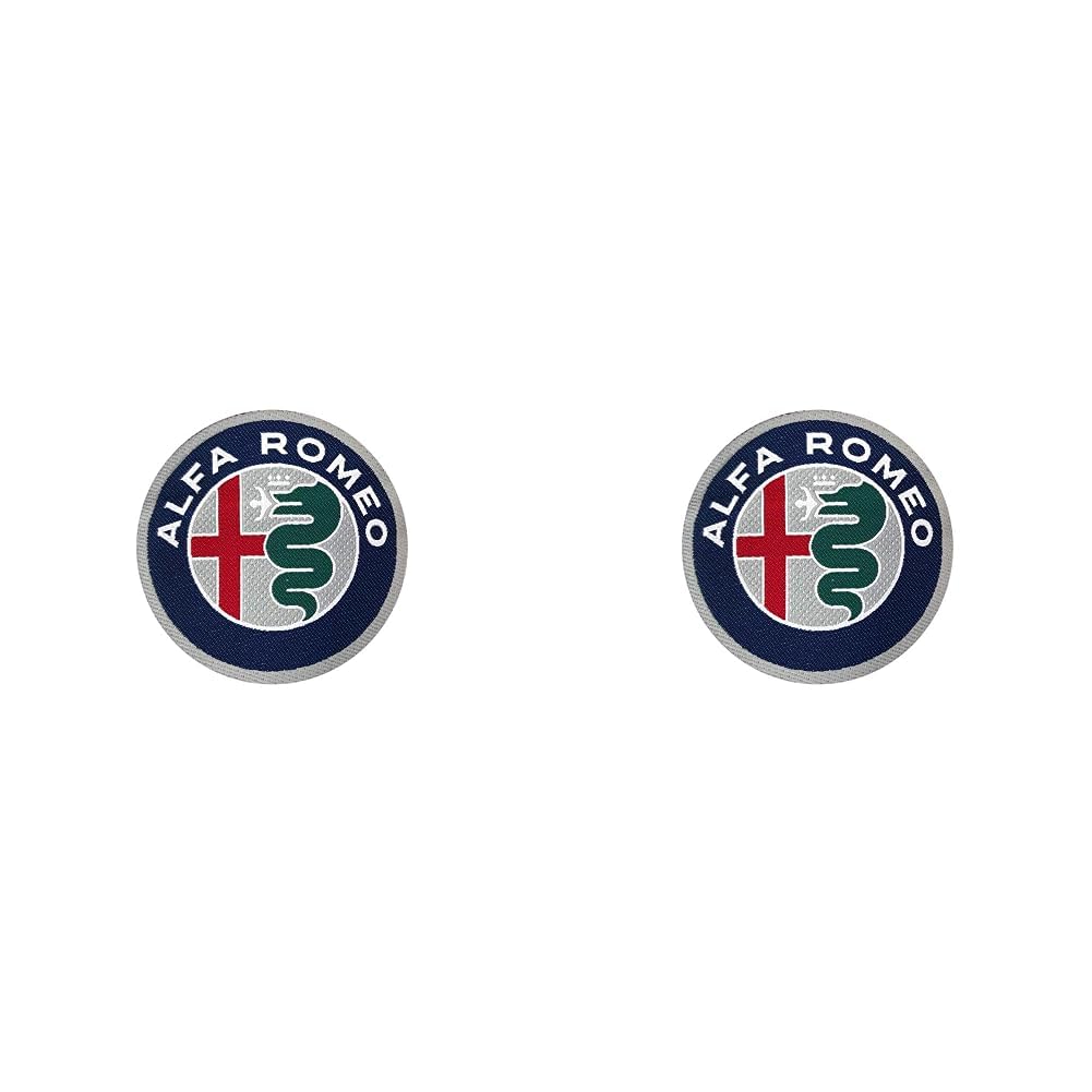 Alfa Romeo Patch Aufkleber, Offizielle Logo, Durchmesser: 50 mm (Packung mit 2) von Alfa Romeo