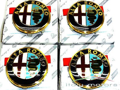 Original Alfa Romeo Felgendeckel Nabendeckel Nabenkappen - Set 4 Stück - 60652886 !!! 50mm !!! von Alfa Romeo