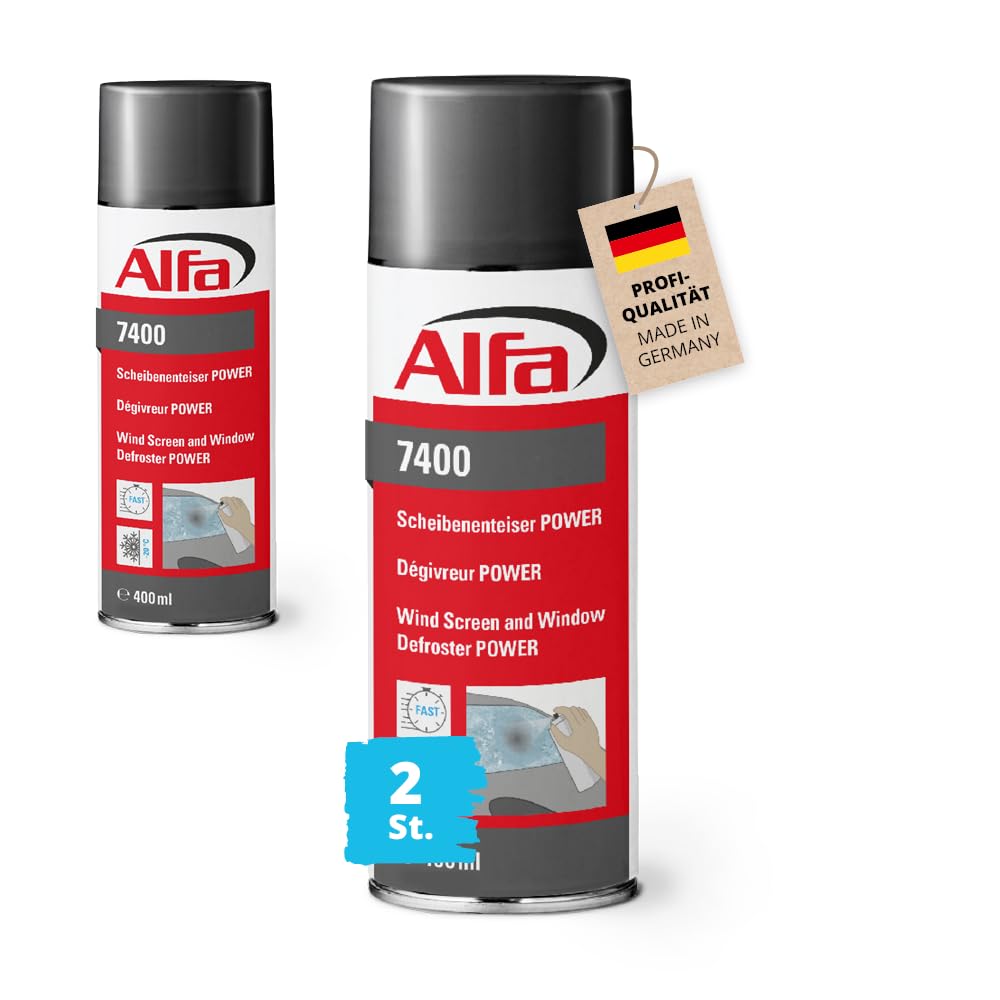 Alfa 2X Scheibenenteiser 400 ml Profi-Qualität Entfroster Scheibenentfroster Autoscheiben Türschloss Türdichtung Enteiserspray Eisfrei Spray schnelle Enteisung bis -20°C Winter Alfa 2X Scheibenenteiser 400 ml Profi-Qualität Entfroster Scheibenentfroster Autoscheiben Türschloss Türdichtung Enteiserspray Eisfrei Spray schnelle Enteisung bis -20°C Winter von Alfa