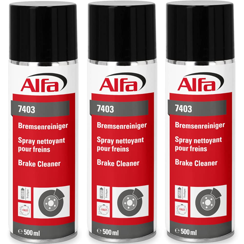 Alfa 3X Bremsenreiniger 500 ml Prodi-Qualität Premium-Reiniger Bremsen Spray kraftvoll rückstandsfrei gegen Öle Fette Harze - Made in Germany von Alfa