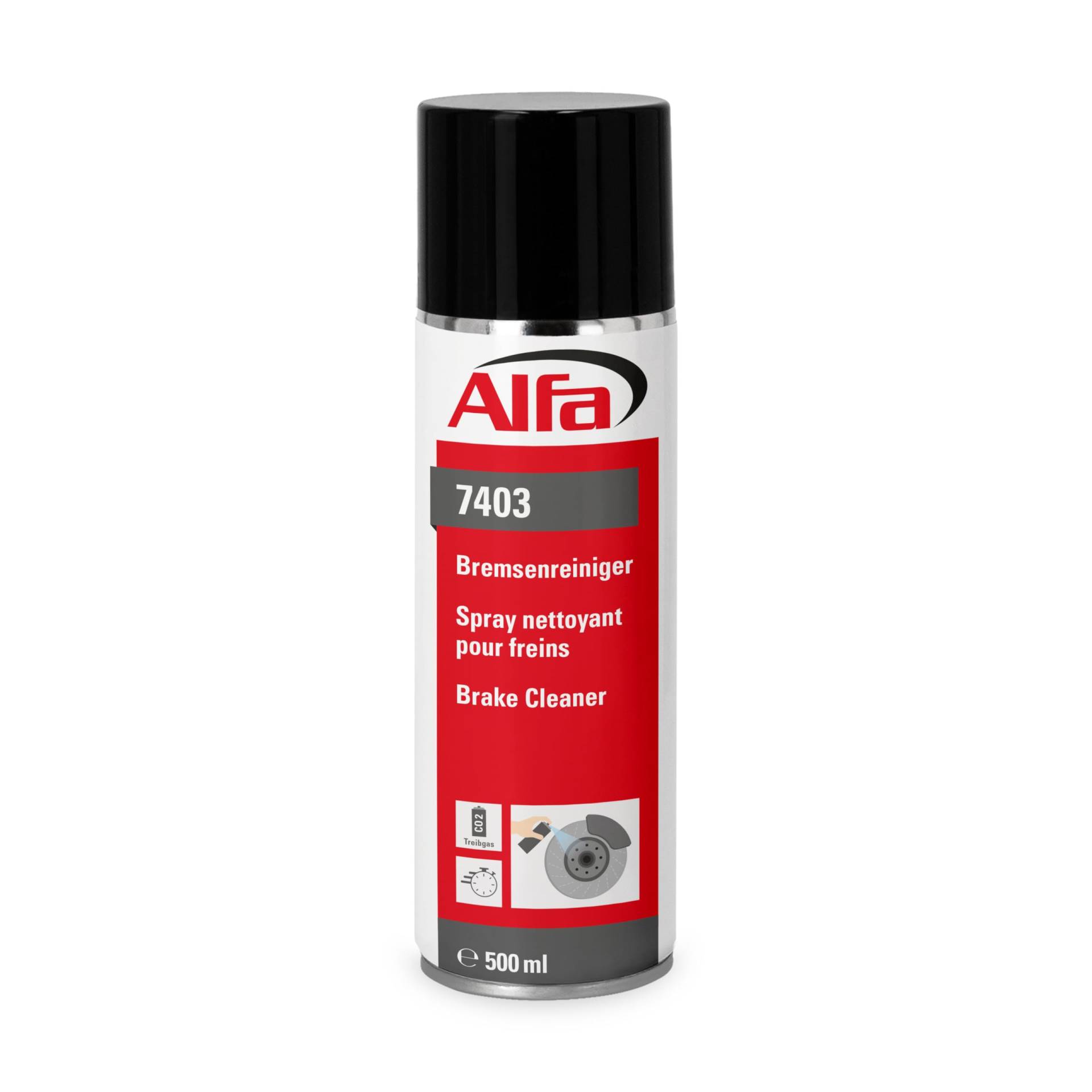 Alfa Bremsenreiniger 500 ml Profi-Qualität Premium-Reiniger Bremsen Spray kraftvoll rückstandsfrei gegen Öle Fette Harze - Made in Germany (48) von Alfa
