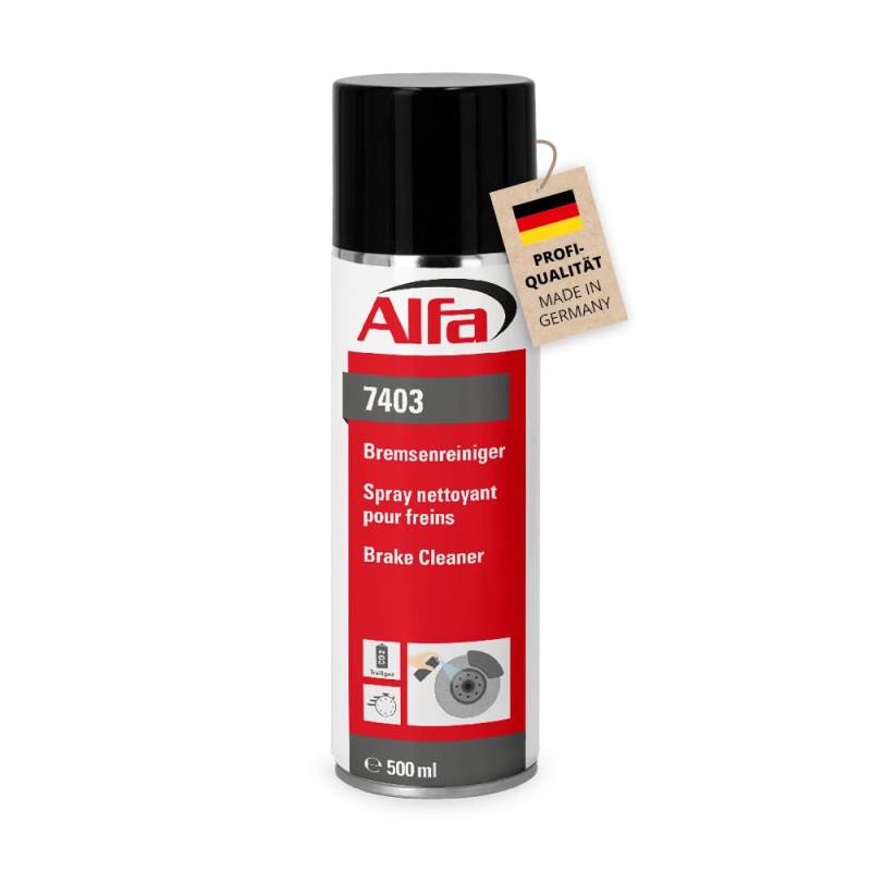 Alfa 6X Bremsenreiniger 500 ml Profi-Qualität Premium-Reiniger Bremsen Spray kraftvoll rückstandsfrei gegen Öle Fette Harze - Made in Germany von Alfa