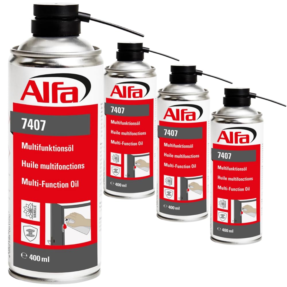 Alfa 4X Multifunktionsöl 400 ml Profi-Qualität mit extremer Schmierwirkung, schützt, konserviert, reiningt und pflegt, Rostentfernung von Alfa