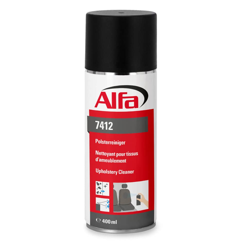 Alfa Polsterreiniger 400 ml Aktivschaum entfernt rückstandsfrei selbst hartnäckige Verschmutzungen aus Polstern und Teppichen im KFZ von Alfa