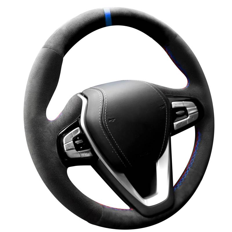 Alfanxi Handstich für Alcantara Lenkradbezug für BMW G20 G21 G30 G31 G32 X3 G01 X4 G02 X5 G05/ X7 G07 Z4 G29 G11 G12 (blauer Streifen) von Alfanxi