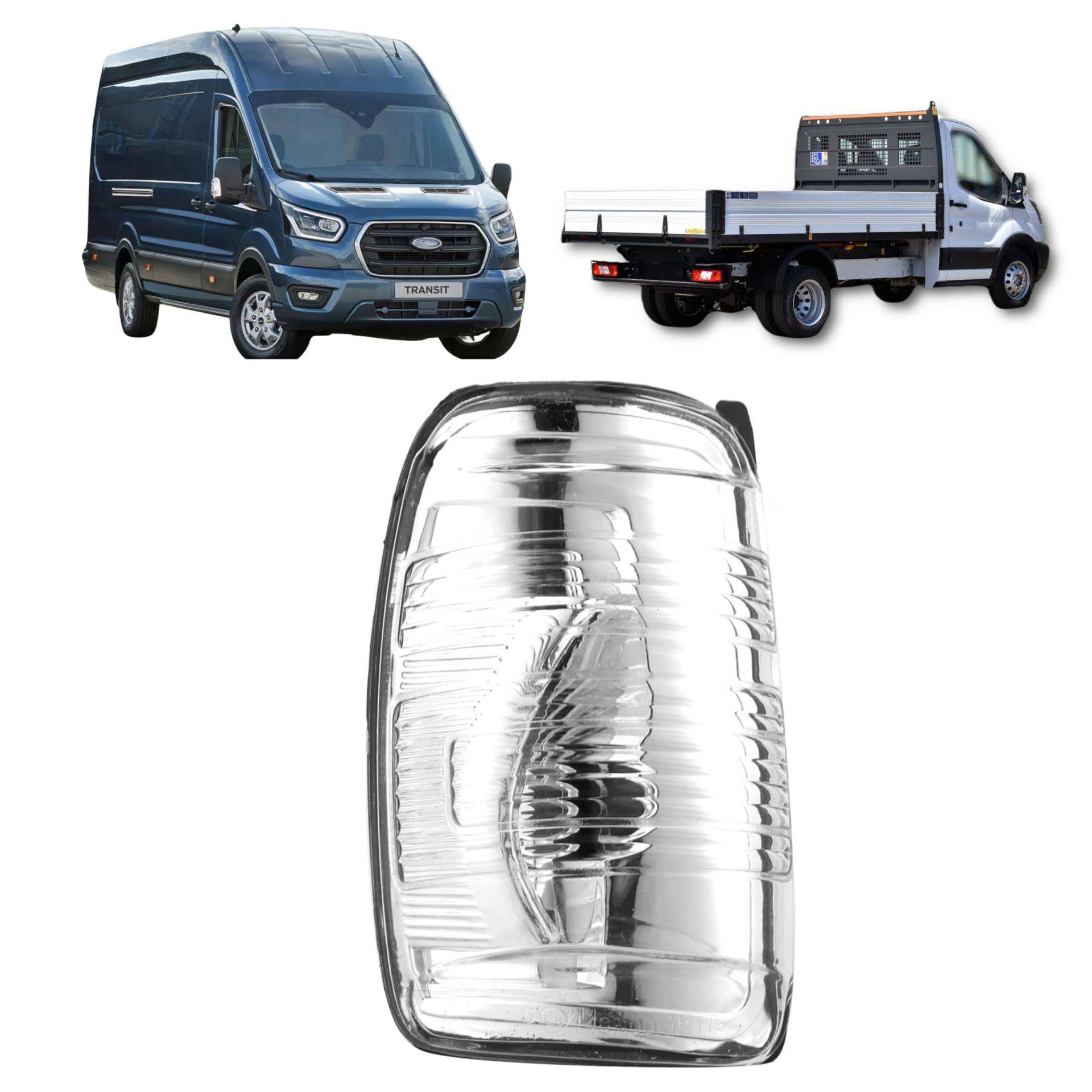 Aligoparts KLARER Blinker für Außenspiegel Links (Fahrerseite) Ford Transit MK8 (2014-2019) | OEM 1847387, BK3113B381AB von Aligoparts