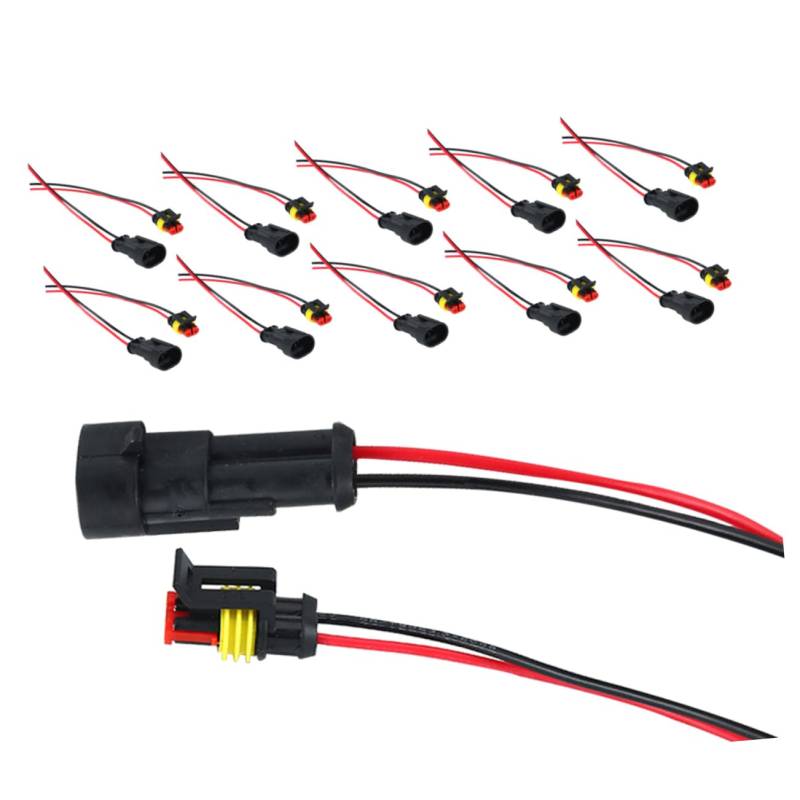 Alipis 12 Stück Wasserdichter Autostecker Wasserdichte elektrische Kabelverbinder Kfz-Kabelbaum elektrische Schnellanschlüsse kleine Drahtverbinder Kabelsteckdose Kabelbaumstecker Plastik von Alipis