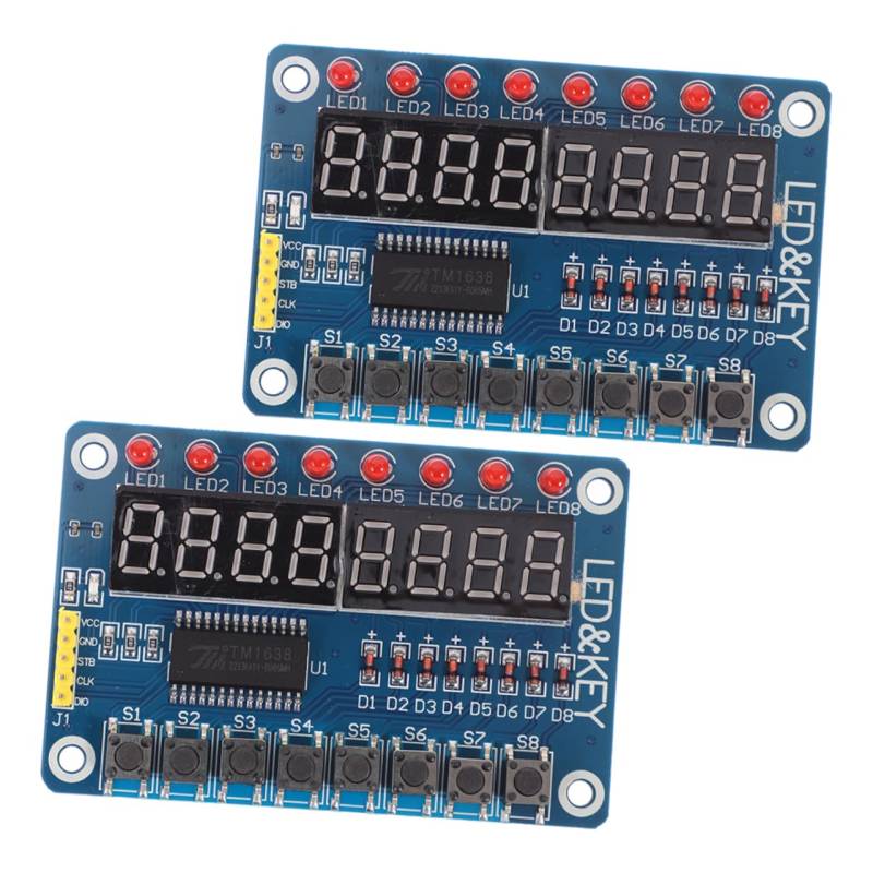 Alipis 2Stücke Tasten Mikrocontroller Anzeigemodul Mit LED Digitalröhre Displaymodul Für Avr Projekte Einfache Installation Hohe Zuverlässigkeit Für Hobbybastler von Alipis