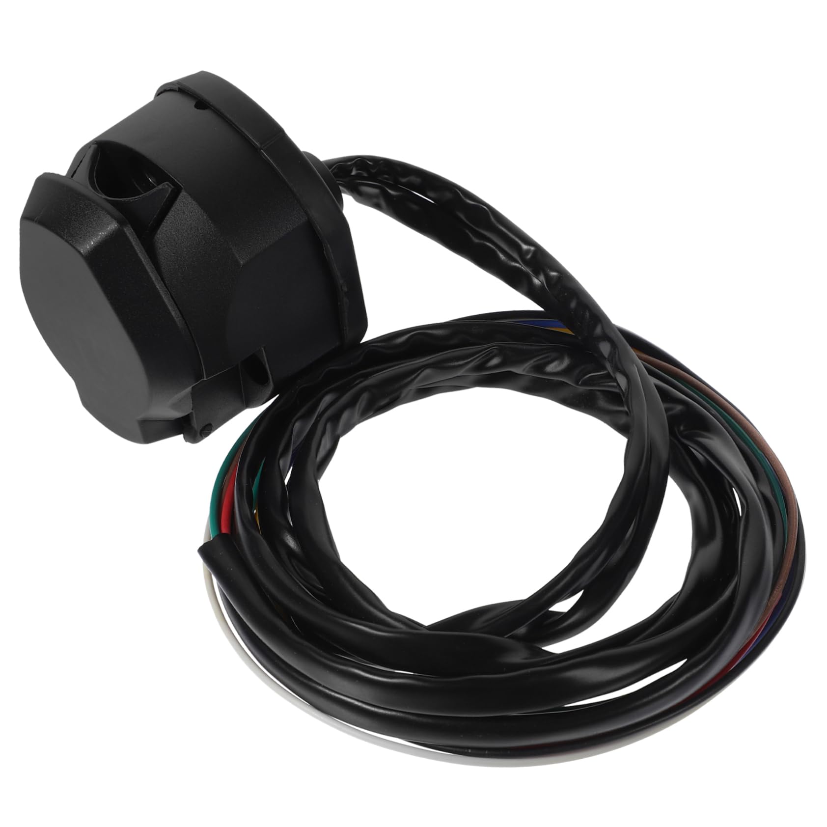 Alipis Abschlepp Steckdose 7-poliger Stecker 7-Wege-rundsteckverbinder Stecker Für Fahrradanhänger Stecker Für Anhängerbeleuchtung Anhänger Reparaturteil Kupfer Black von Alipis