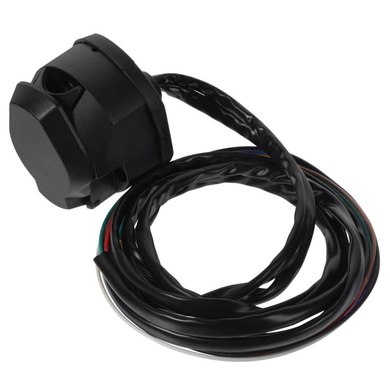 Alipis Abschlepp Steckdose 7-poliger Stecker 7-Wege-rundsteckverbinder Stecker Für Fahrradanhänger Stecker Für Anhängerbeleuchtung Anhänger Reparaturteil Kupfer Black von Alipis