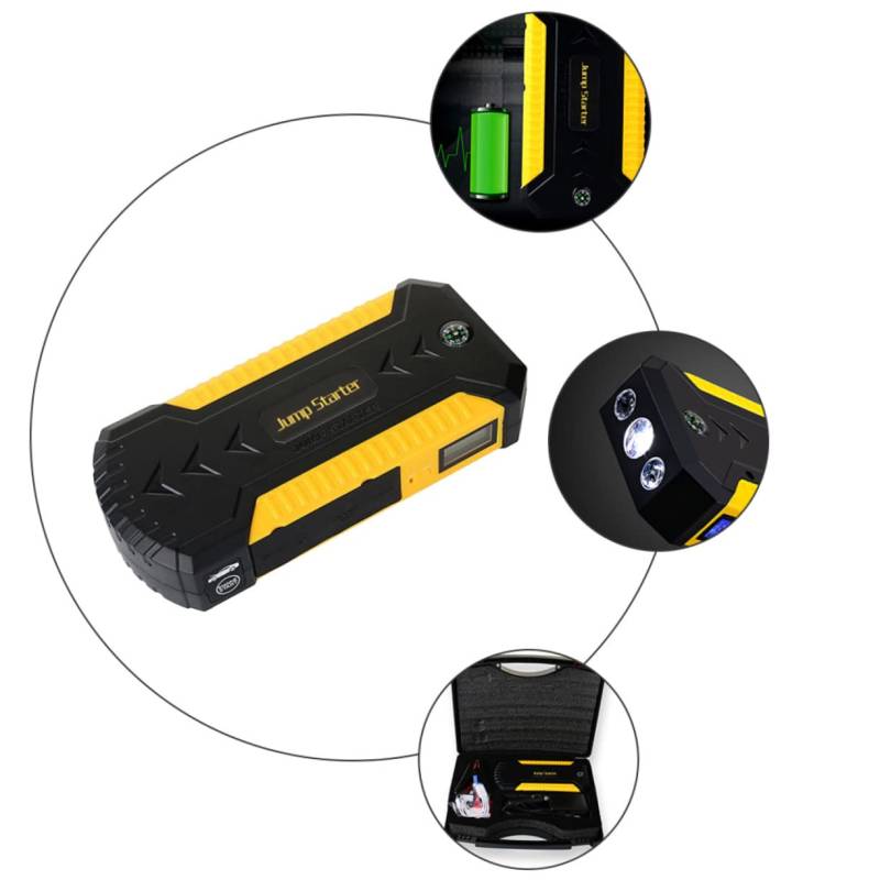 Alipis Auto Notstarter Starthilfe Externes Autoladegerät Auto Ersatz Batterie Tragbare Autobatterie Auto-Jumper Black von Alipis