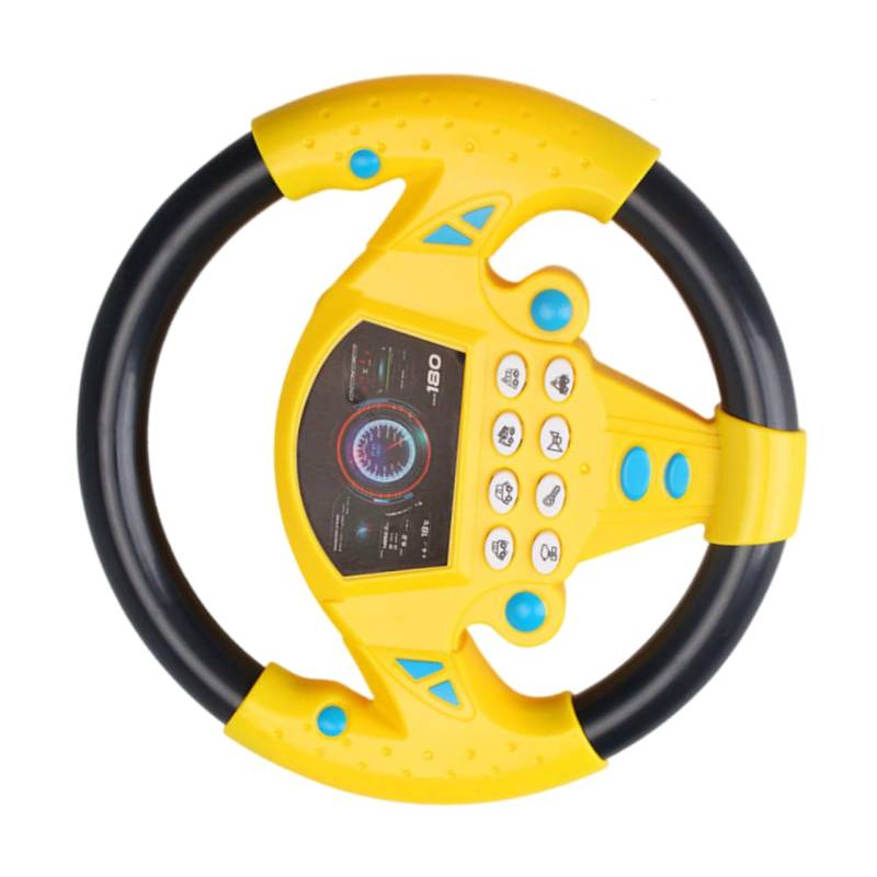 Alipis Lenkradsimulator Spielzeuglenkrad Für Simulierter Autositz Passagier Mini Lenkrad Für Kleine Autositze Lenkräder Für Kleinkinder Kunststoff Gelb von Alipis