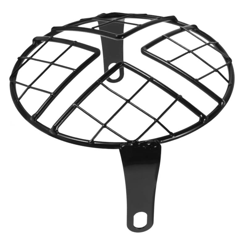 Alipis Scheinwerferschutzabdeckung Gehäuse Schmutzschutz Motorradabdeckung Wasserdichter Motorrad Scheinwerferschutz Deflektor Frontgrill Universal Motorradzubehör Metall Schwarz von Alipis