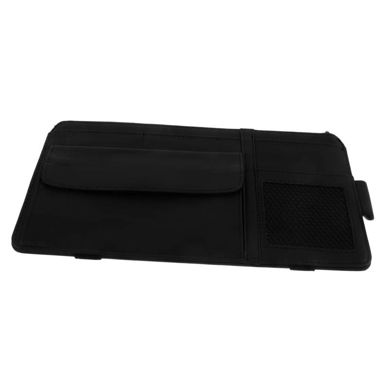 Alipis Sonnenbrillenetui mit Autovisier Auto Sonnenblende brillenhalter Autobrillen-Hantel Auto-Brillenhalter Auto zubehör Kartenetui Autositz-Reisetablett Autositzschale PU-Leder Black von Alipis