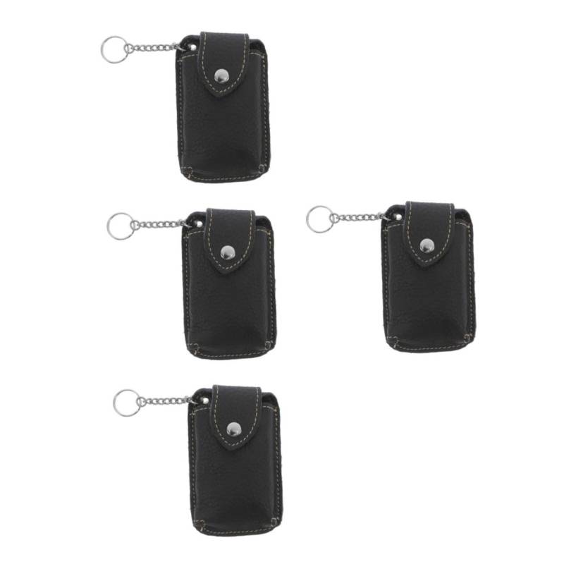 Alipis Tasche Für Autoschlüssel Tastenabdeckungen Key Fob -Halter Autoschlüsselabdeckung Fob Schlüsselhalter Schutz Für Schlüsselanhänger Auto Schlüsselanhänger Klein Echtes Leder Schwarz von Alipis