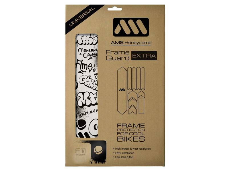 All Mountain Style Fahrrad Rahmenschutz Universeller MTB Rahmenprotektor, 10-teiliger Satz, Hochfester Honigwaben-PVC, Gelbfrei, Fahrradschutz von All Mountain Style
