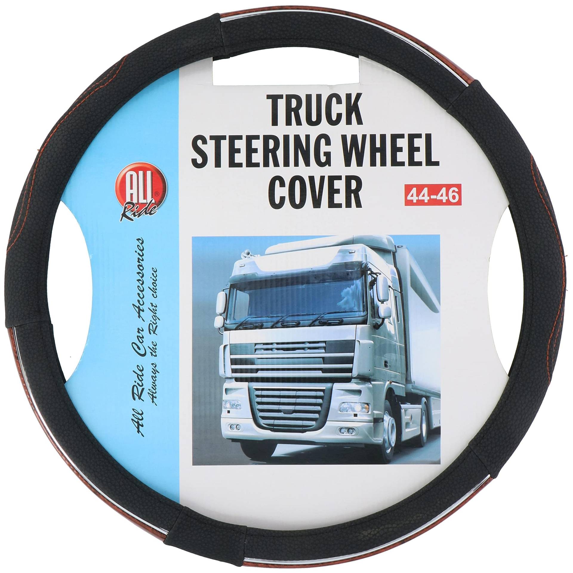 All Ride Lenkradbezug LKW - Lenker mit Durchmesser 44-46CM - Gummi - Anti-Rutsch Textur Schwarz/Holz All Ride Lenkradbezug LKW - Lenker mit Durchmesser 44-46CM - Gummi - Anti-Rutsch Textur Schwarz/Holz von All Ride