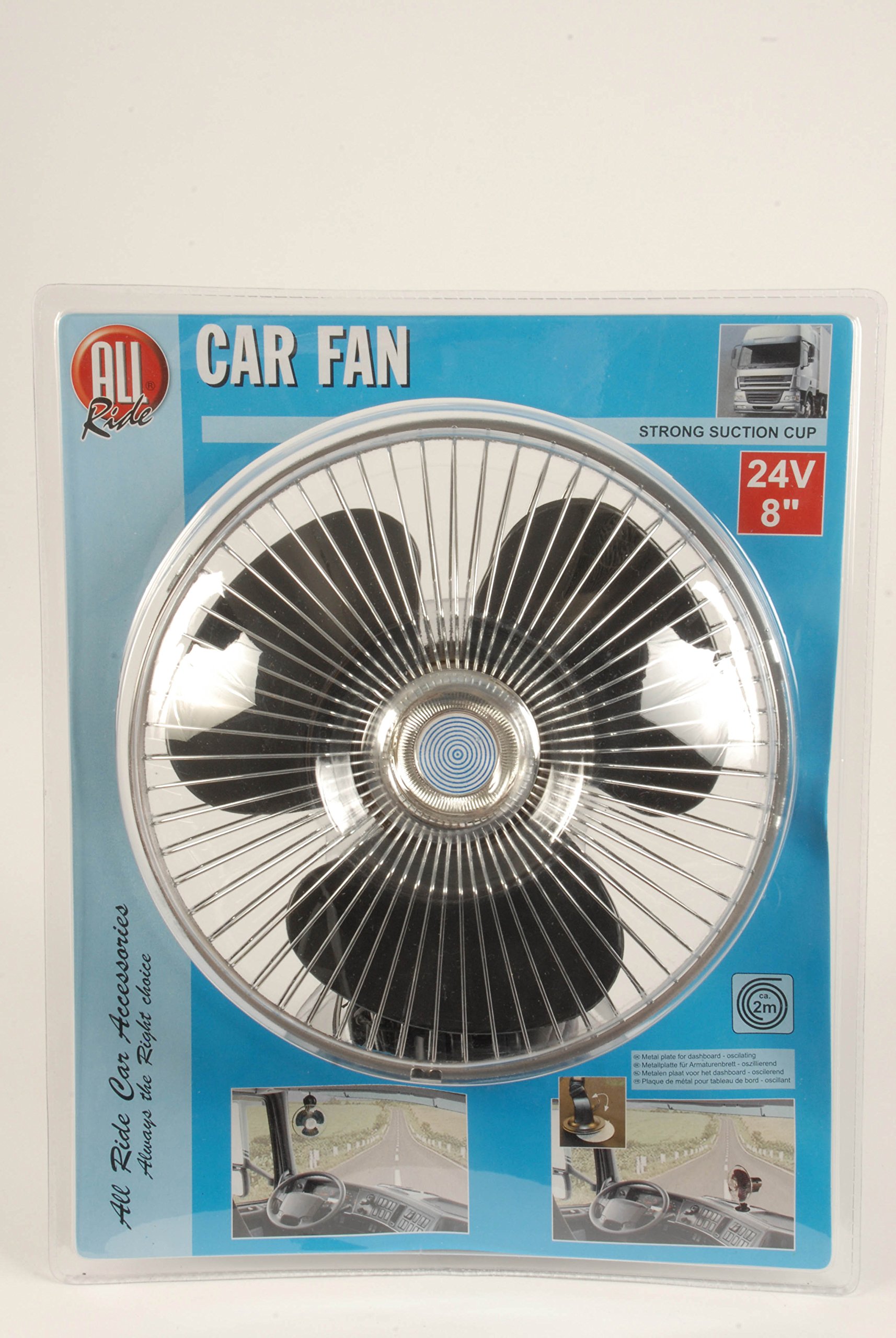 All ride LKW-Ventilator 24V - Kleiner Ventilator mit Saugnapf - LKW-Zubehör - Autoventilator für Armaturenbrett - Kabellänge 2M - Metall/Kunststoff - Schwarz/Silber All ride LKW-Ventilator 24V - Kleiner Ventilator mit Saugnapf - LKW-Zubehör - Autoventilator für Armaturenbrett - Kabellänge 2M - Metall/Kunststoff - Schwarz/Silber von All Ride