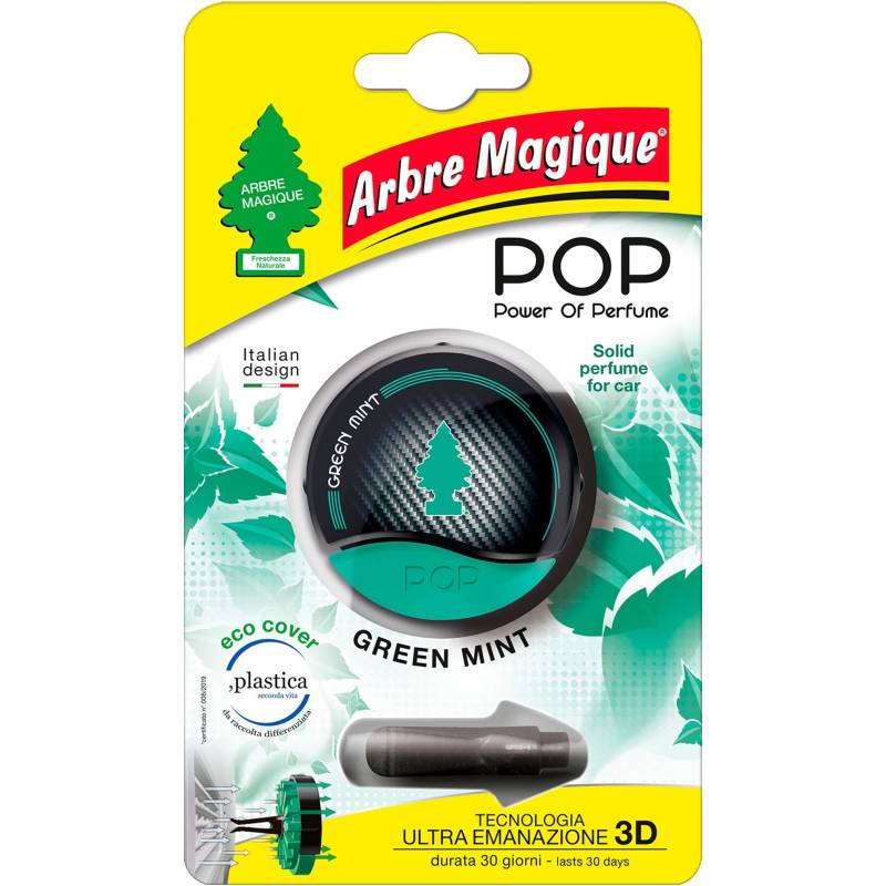 Arbre Magique Pop Auto-Lufterfrischer, Greenmint-Duft, verlängert bis zu 7 Wochen. von Arbre Magique