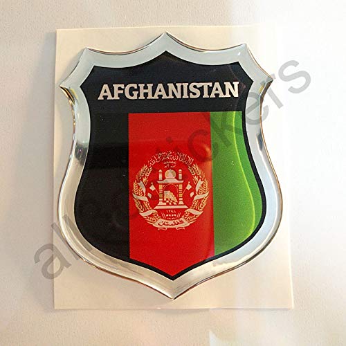 All3DStickers Aufkleber Afghanistan Kfz-Aufkleber Afghanistan Emblem Gedomt Flagge 3D Fahne von All3DStickers