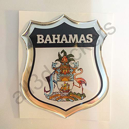 All3DStickers Aufkleber Bahamas Wappen Kfz-Aufkleber Bahamas Emblem Gedomt Flagge 3D Fahne von All3DStickers