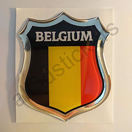 All3DStickers Aufkleber Belgien Kfz-Aufkleber Belgien Emblem Gedomt Flagge 3D Fahne von All3DStickers