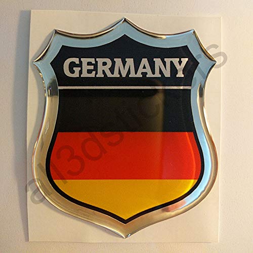 All3DStickers Aufkleber Deutschland Kfz-Aufkleber Deutschland Emblem Gedomt Flagge 3D Fahne von All3DStickers