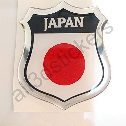 All3DStickers Aufkleber Japan Kfz-Aufkleber Japan Emblem Gedomt Flagge 3D Fahne von All3DStickers