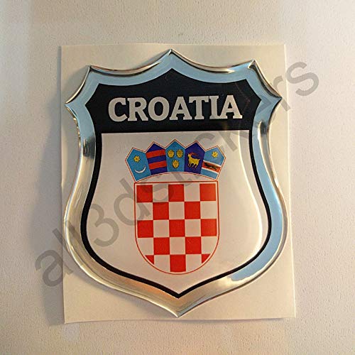 All3DStickers Aufkleber Kroatien Wappen Kfz-Aufkleber Kroatien Emblem Gedomt Flagge 3D Fahne von All3DStickers