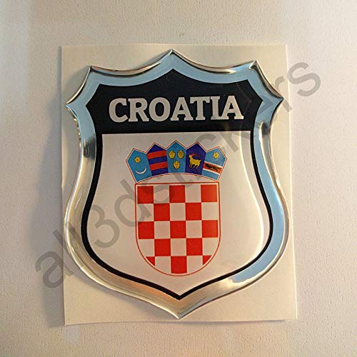 All3dstickers Aufkleber Kroatien Harz 3D Emblem Kroatien Wappen Domed Doming von All3DStickers