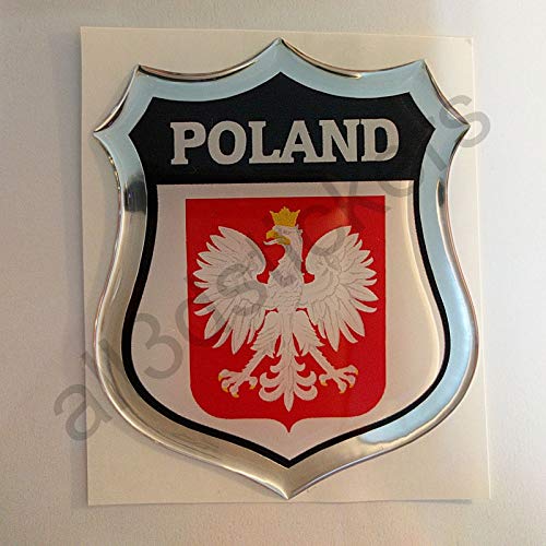 All3DStickers Aufkleber Polen Wappen Kfz-Aufkleber Polen Emblem Gedomt Flagge 3D Fahne von All3DStickers