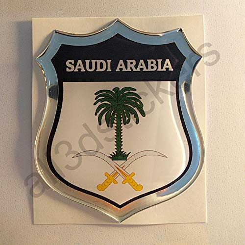All3DStickers Aufkleber Saudi-Arabien Wappen Kfz-Aufkleber Saudi-Arabien Emblem Gedomt Flagge 3D Fahne von All3DStickers