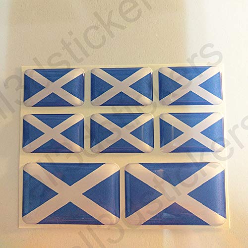 All3DStickers Aufkleber Schottland Flagge 8 x Flaggen von Schottland Rechteckig 3D Kfz-Aufkleber Gedomt Fahne von All3DStickers