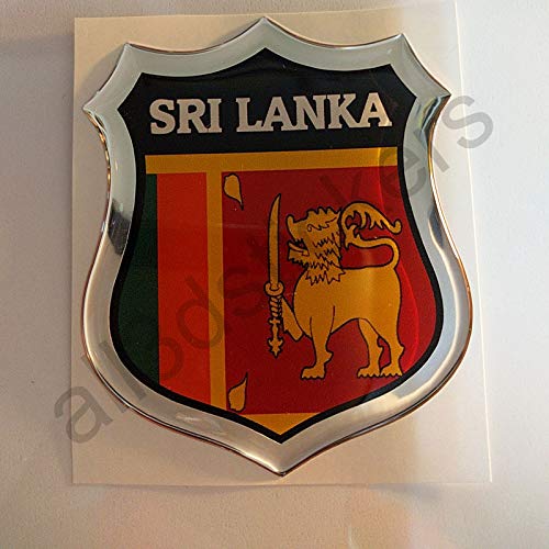All3DStickers Aufkleber Sri Lanka Harz 3D Emblem Sri Lanka Domed Flagge von All3DStickers