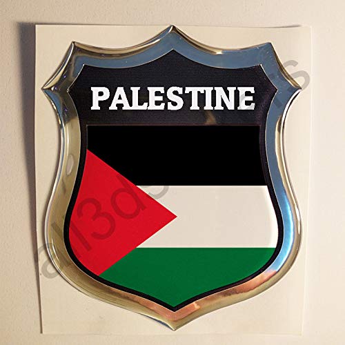 All3DStickers Aufkleber Staat Palästina Kfz-Aufkleber Staat Palästina Emblem Gedomt Flagge 3D Fahne von All3DStickers
