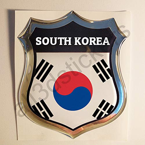 All3DStickers Aufkleber Südkorea Kfz-Aufkleber Südkorea Emblem Gedomt Flagge 3D Fahne von All3DStickers
