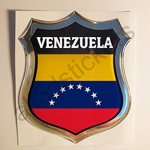 All3DStickers Aufkleber Venezuela Kfz-Aufkleber Venezuela Emblem Gedomt Flagge 3D Fahne von All3DStickers