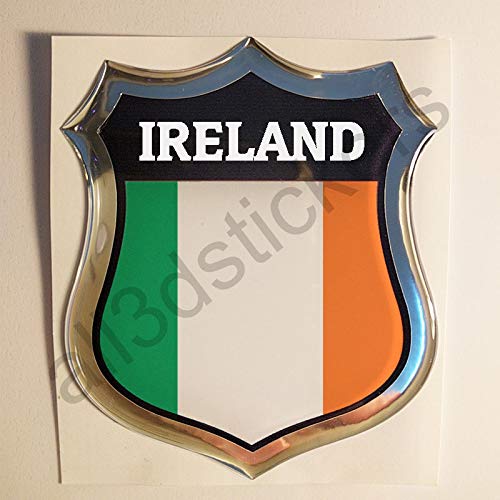 Aufkleber Irland Kfz-Aufkleber Irland Emblem Gedomt Flagge 3D Fahne von All3DStickers