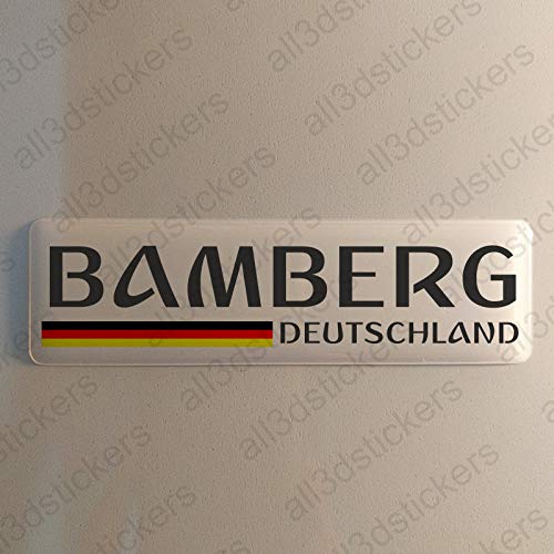 Bamberg Deutschland Aufkleber Bamberg 120x30mm Autoaufkleber Flagge 3D Fahne Germany von All3DStickers
