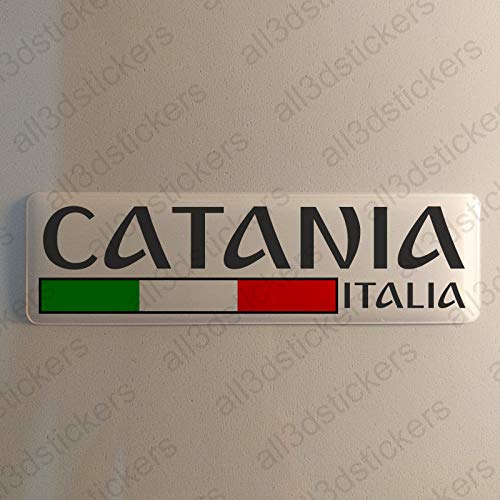 Catania Italien Aufkleber Catania 120x30mm Autoaufkleber Flagge 3D Fahne Italia von All3DStickers