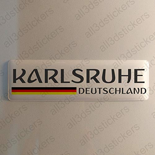 Karlsruhe Deutschland Aufkleber Karlsruhe 120x30mm Autoaufkleber Flagge 3D Fahne Germany von All3DStickers