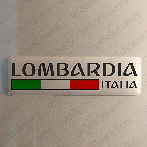 Lombardei Italien Aufkleber Lombardei 120x30mm Autoaufkleber Flagge 3D Fahne Italia von All3DStickers