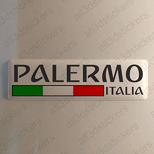 Palermo Italien Aufkleber Palermo 120x30mm Autoaufkleber Flagge 3D Fahne Italia von All3DStickers