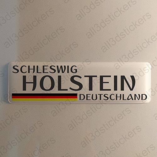 Schleswig-Holstein Deutschland Aufkleber Schleswig-Holstein 120x30mm Autoaufkleber Flagge 3D Fahne Germany von All3DStickers